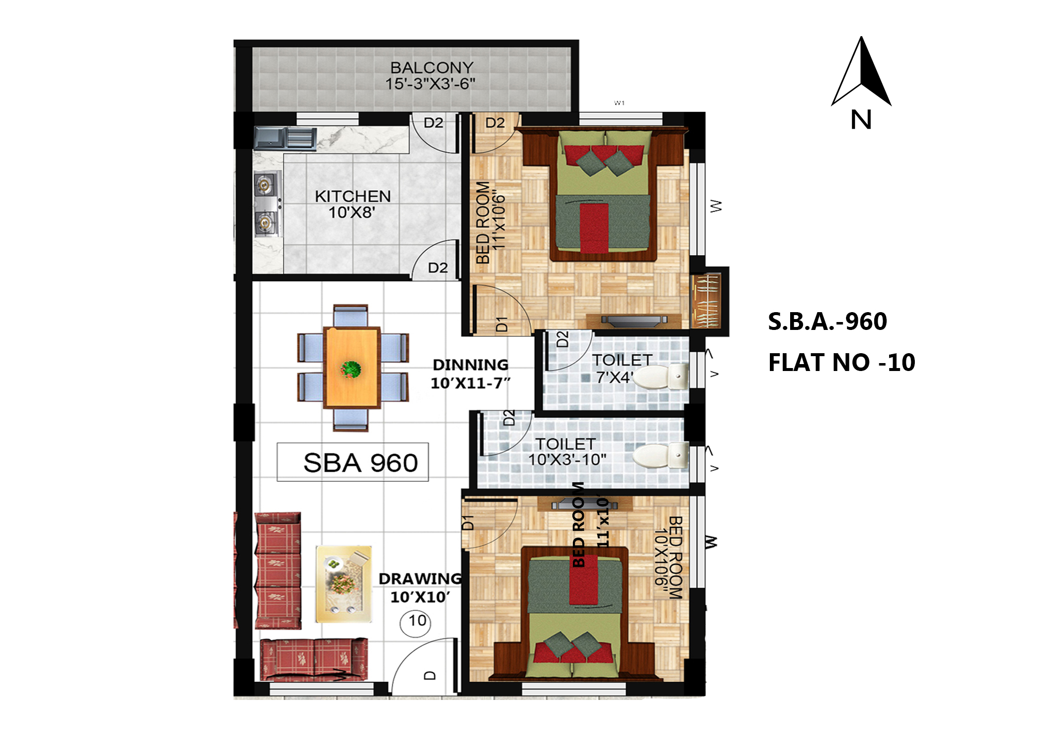 flat no 10 2BHK